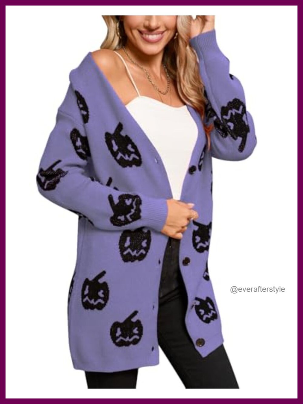 Women's Halloween Cardigan Cable Knit Button Down Sweater